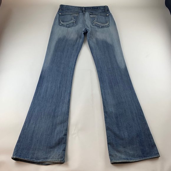 LONG Rock & Republic Jeans Rainbow Embroidered Pocket Roth Flare 29 - Picture 6 of 10